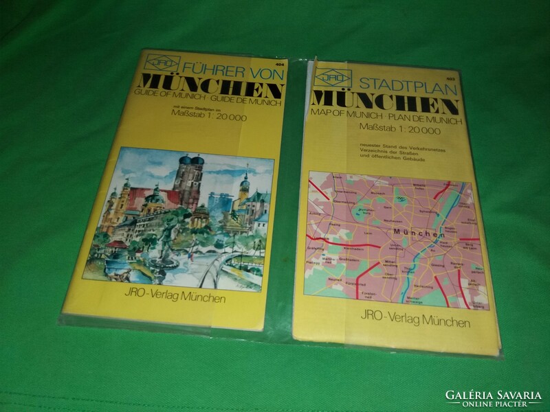 Old Munich car and tourist city map (98 x 69 cm) and tourist guide according to pictures in German