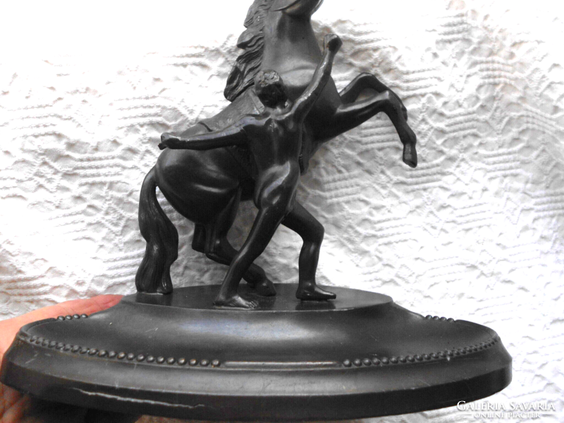 Pewter equestrian statue