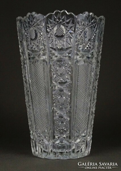 1P184 old polished glass vase flower vase 17 cm