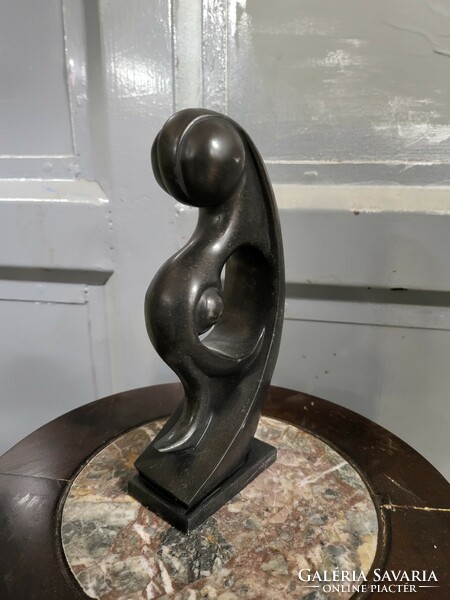 Francia modernista "Anya a Gyermekével" márványszobor