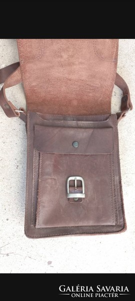 Solid genuine leather side bag