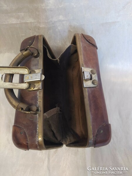 Antique leather suitcase