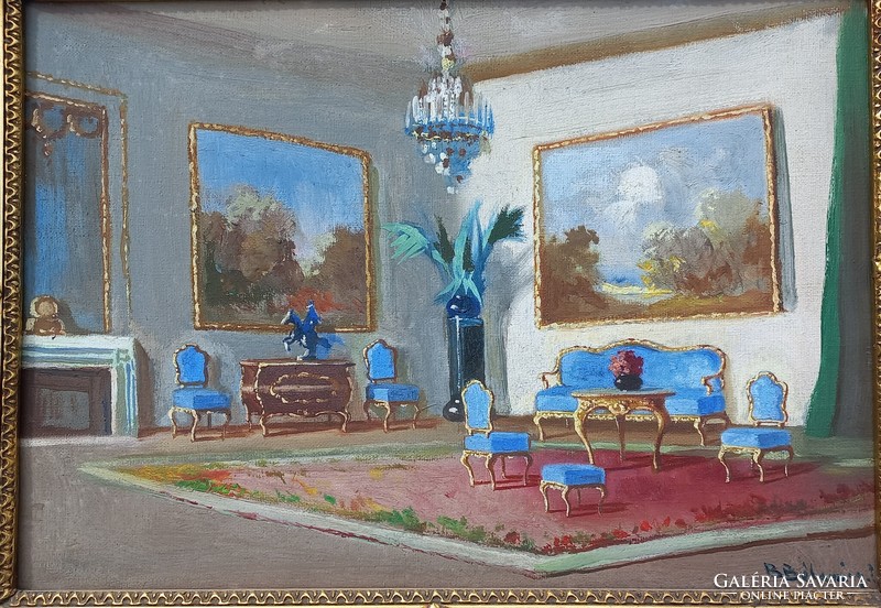 István Bélaváry Burchard: castle salon interior