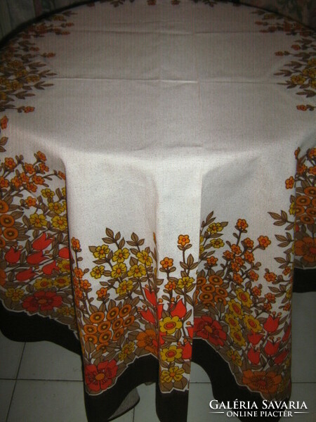 Beautiful vintage floral colorful tablecloth new