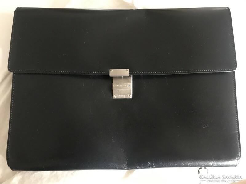 Used mont blanc number lock leather briefcase