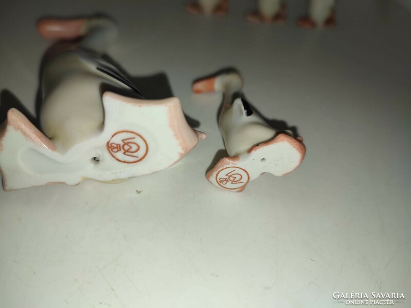 Art deco, grotesque metzler & ortloff duck family porcelain figurine very rare!