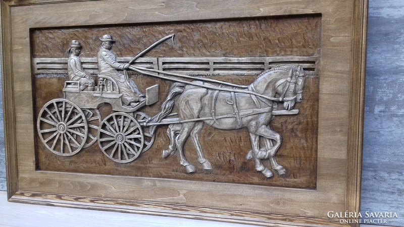 Lovaskép lovastermék lovasfaragás lovasajándék kép fakép lókép lovasszekér lófogat lovagitorna ló