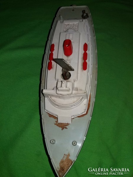 Régi kulcsos óraműves PREFO modell játék hajó 30 cm játék képek szerint