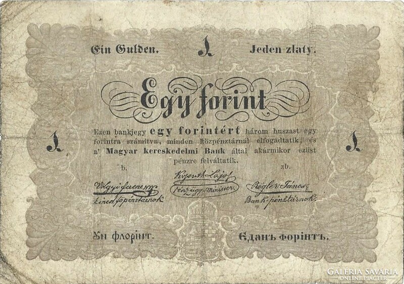 1 Forint 1848 Kossuth banknote in original condition 2.