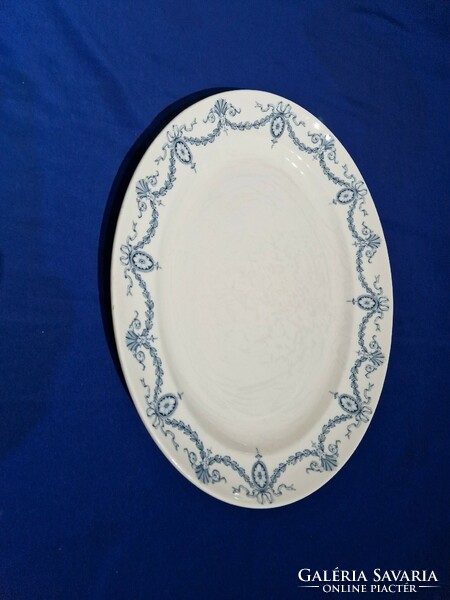 Large size steak bowl with a blue pattern