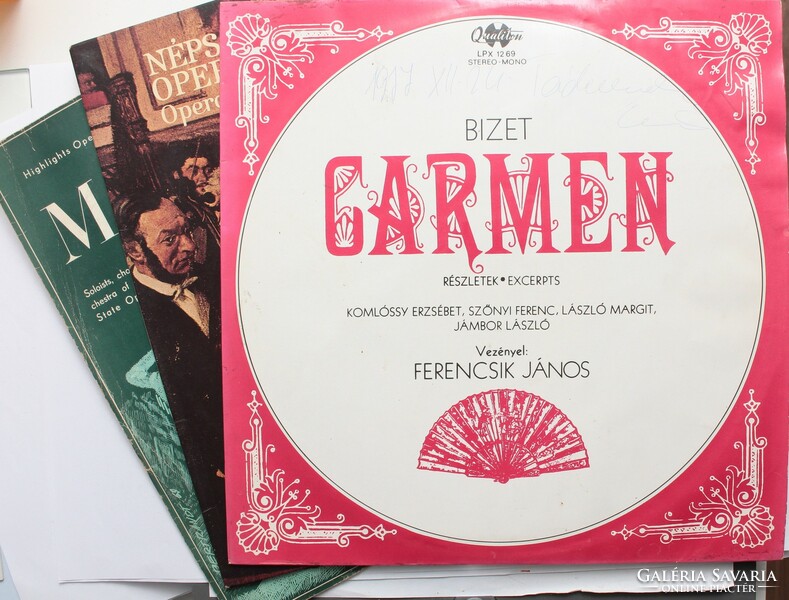 Opera records 3 pieces: halka, carmen, opera ballets - vinyl record lp