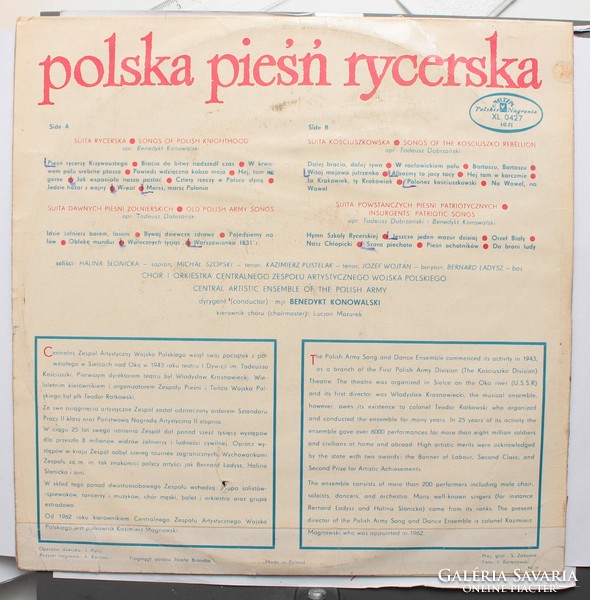 Lengyel katona- és patrióta dalok - bakelit lemez LP
