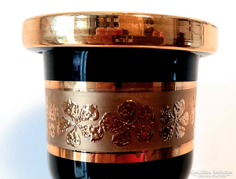 Czech glass vase marked 24k gold decoration negotiable art deco design
