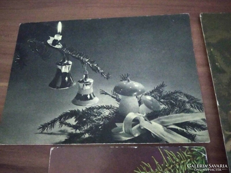 Retro Christmas card, 6 pcs. Also, used