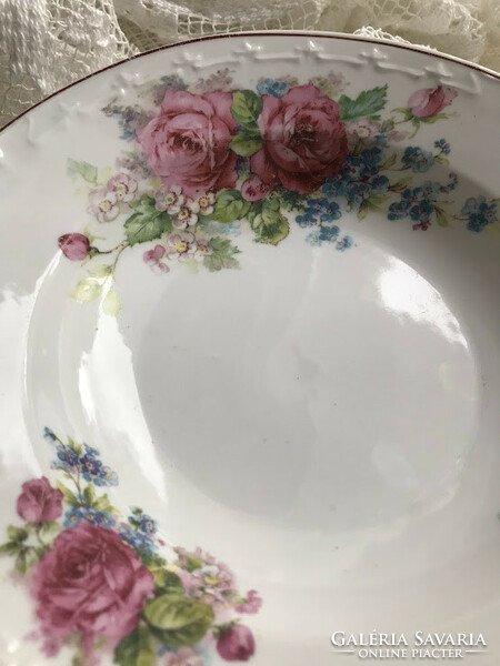 Antik, rózsás fali tányér
