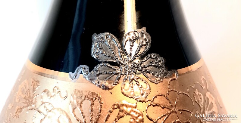 Cseh üveg váza jelzett 24 k arany díszítessel ALKUDHATÓ Art deco design