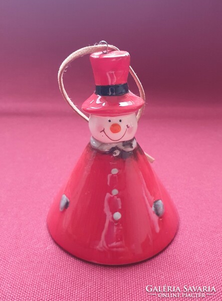 Christmas porcelain bell in the shape of a snowman