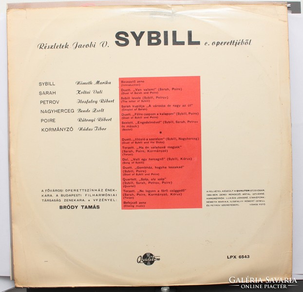 4 operettas: Lehár, Katalin Pitti and Leblanc Winner, Imre Kálmán, Sybill - vinyl LP