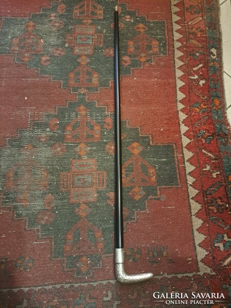 Antique silver-plated walking stick, walking stick