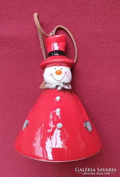 Christmas porcelain bell in the shape of a snowman
