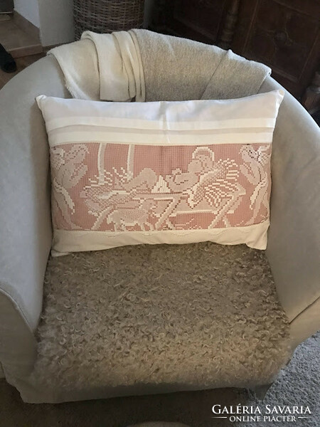 Christmas, angelic lace pillow cover