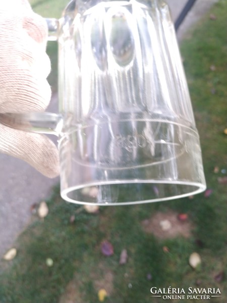 Retro, half-liter glass beer mug, 2 pieces for sale!