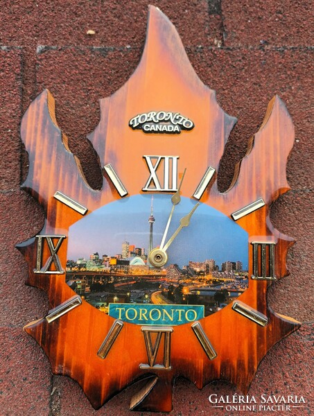 Toronto canada wooden wall clock - vintage