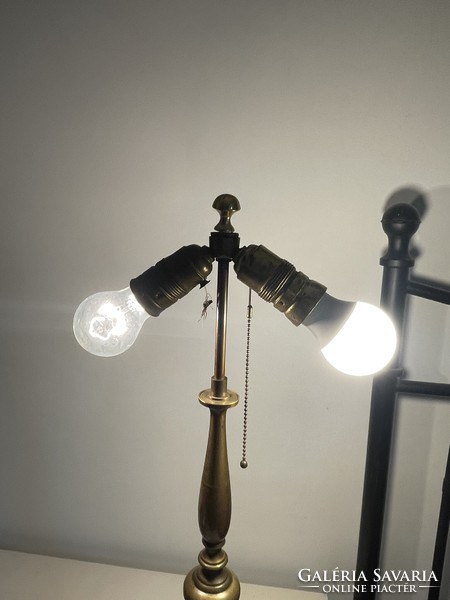 Antik francia oroszlánlábas réz lámpa