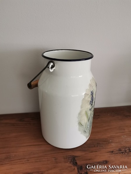 Vintage enamel milk jug