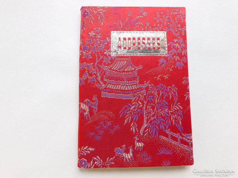Elegant telephone register covered with silk fabric - 80s