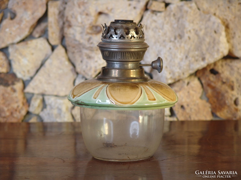 Hand-painted earthenware lamp