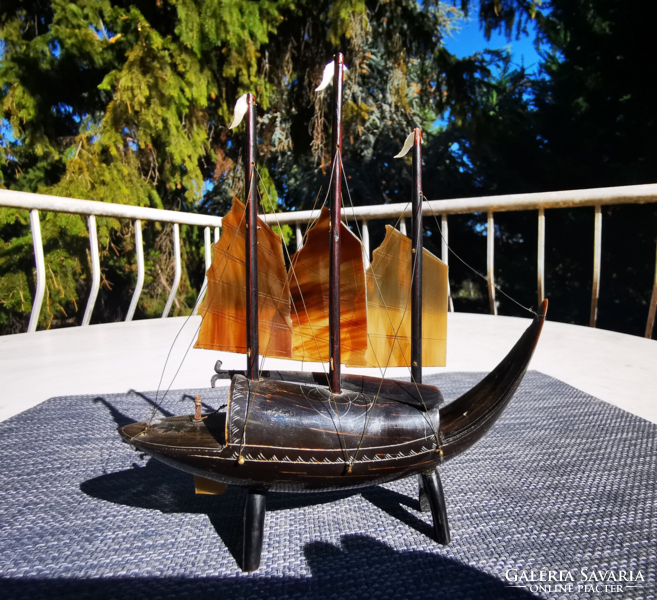 Vintage horn sailing ship