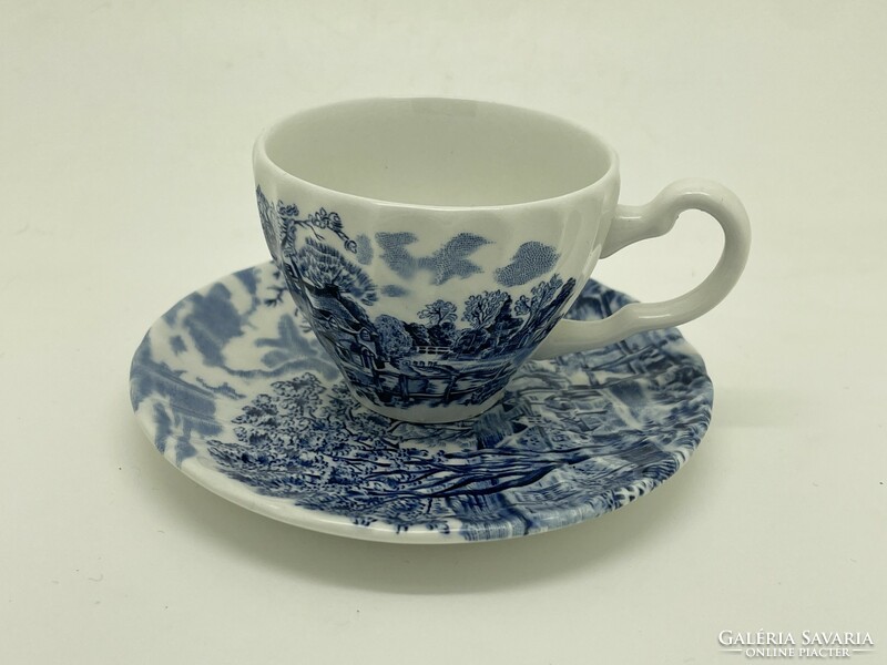 Antique English spode porcelain cup and saucer blue white