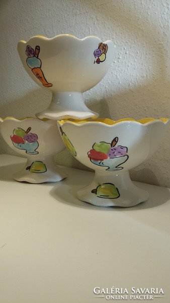 Retro porcelain ice cream, ice cream cup, rare, special, 3 pieces together