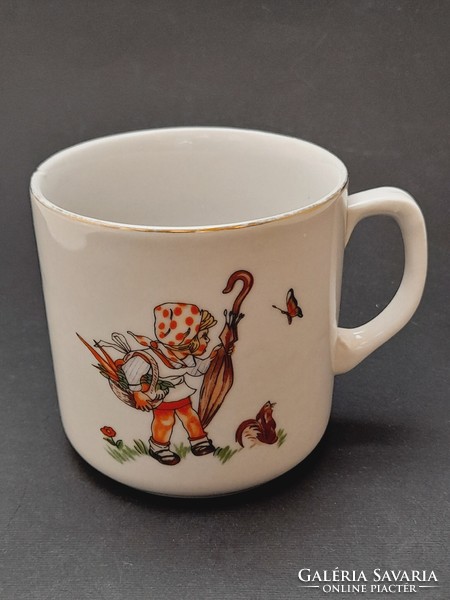 Zsolnay message scene mug, fairy tale mug, mug with children's pattern