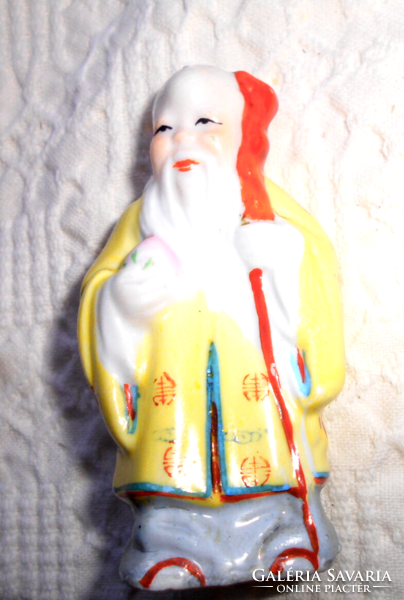 Chinese sage, hand-painted display case figure