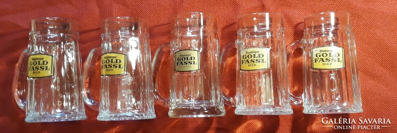 Gold fassl 0.5 L glass beer mug 5 pcs