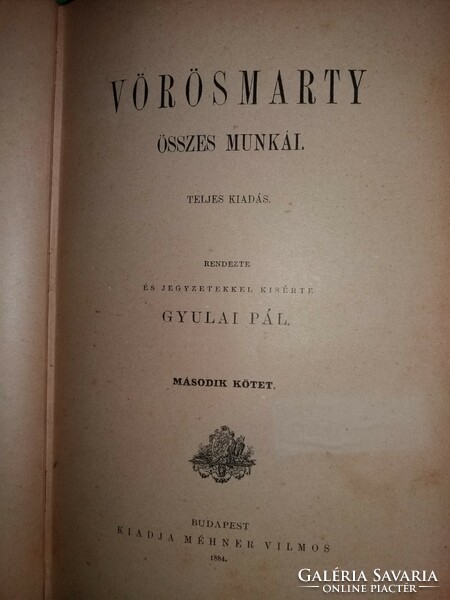 1884. All works of Vörösmarty i-viii. 1. Edition complete according to the pictures, Méhner Vilmos