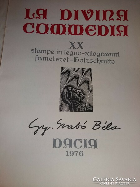 1977: DANTE - GY, SZABÓ BÉLA : La Divina Commedia 20 fametszet album képek szerint DACIA