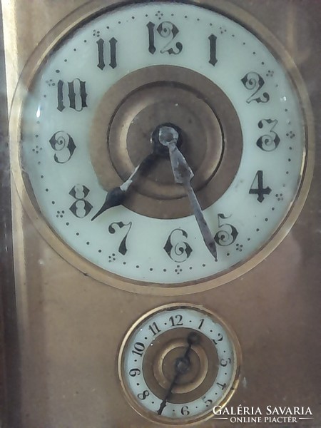Rare French early 1900s, empire, empire alarm travel clock. 15 Cm.