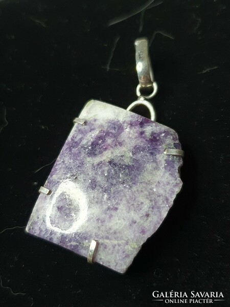 Rarity!!! Beautiful silver pendant with polished sugilite stone from Africa