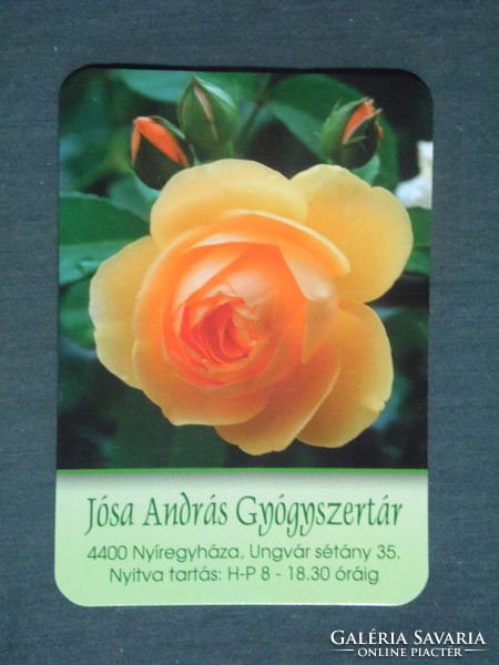 Card calendar, András Jósa pharmacy, pharmacy, Nyíregyháza, flowers, roses, 2012
