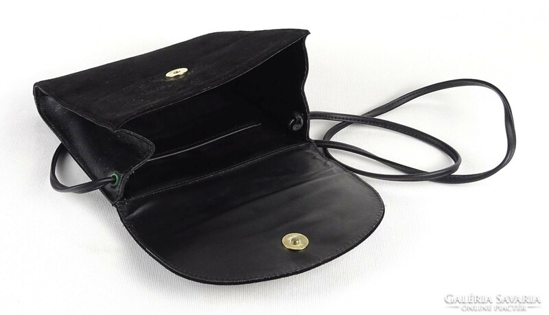 1P347 Fekete hasítottbőr női táska válltáska