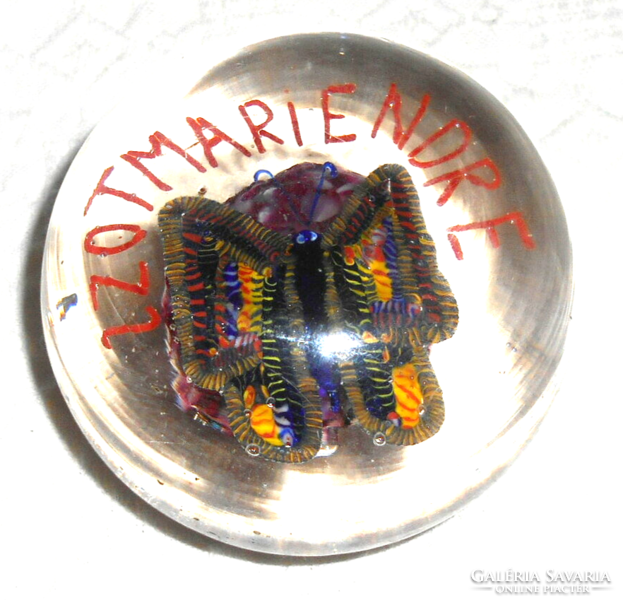 Antique paperweight with a rare butterfly pattern, special craftsmanship