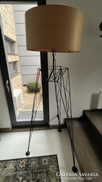 Design retro floor lamp with a huge shade in the style of the 70s