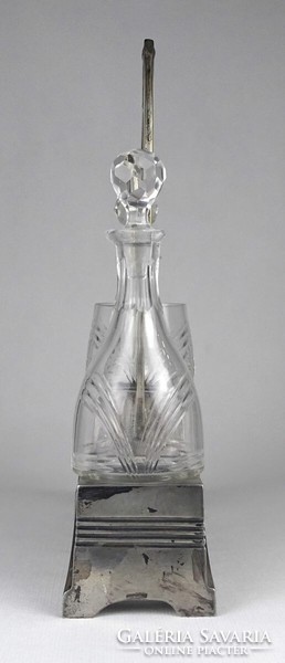 1P205 antique marked polished glass insert silver plated art deco wmf table oil dispenser 24 cm