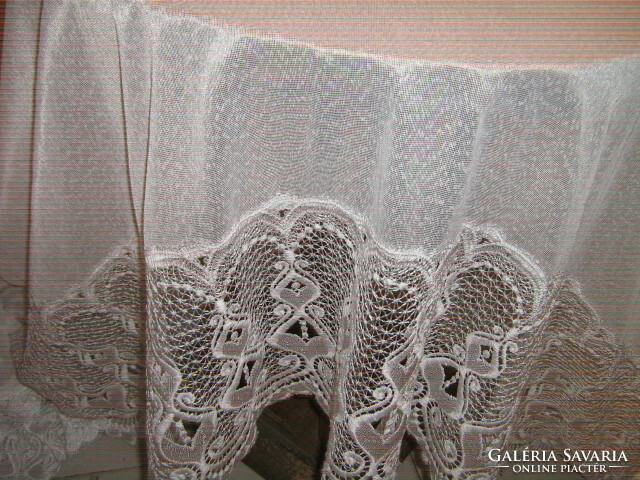 Fabulous vintage white wide lacy curtain