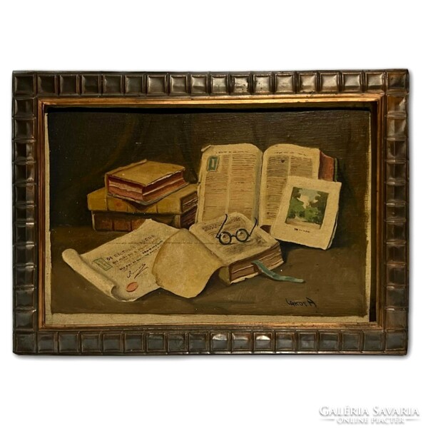 Alfréd Lakos (1870-1961) books lying on the table i. /We provide an invoice/