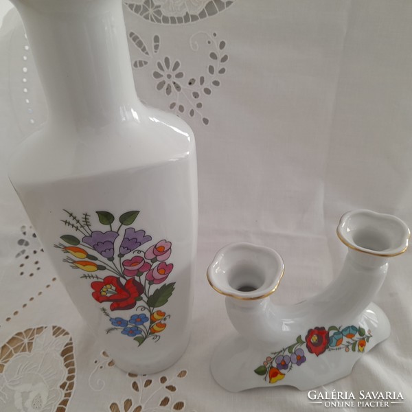 Kalocsai váza és gyertyatartó