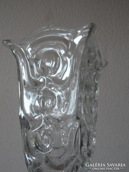 Molded glass pedestal vase